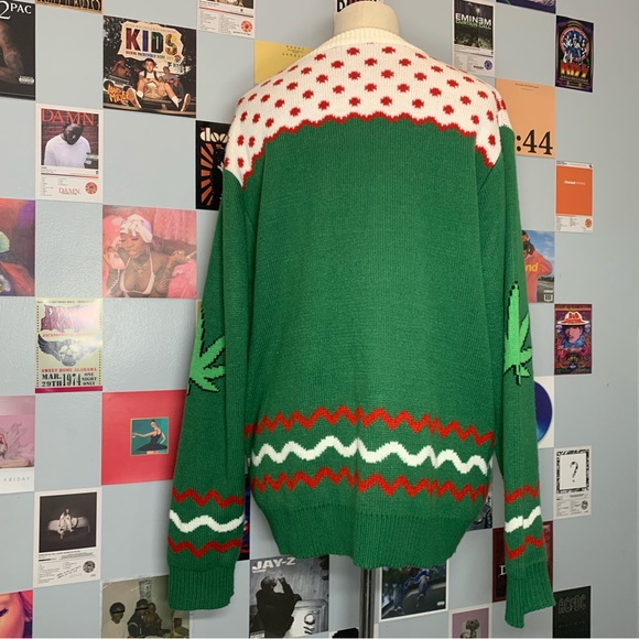 Let’s Get Baked Gingerbread Christmas Sweater Green Ugly Christmas Sweater - Picture 4 of 11